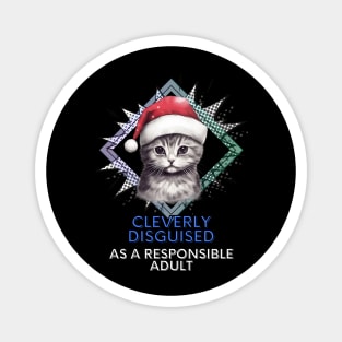 Funny Christmas Cat Sarcastic Magnet